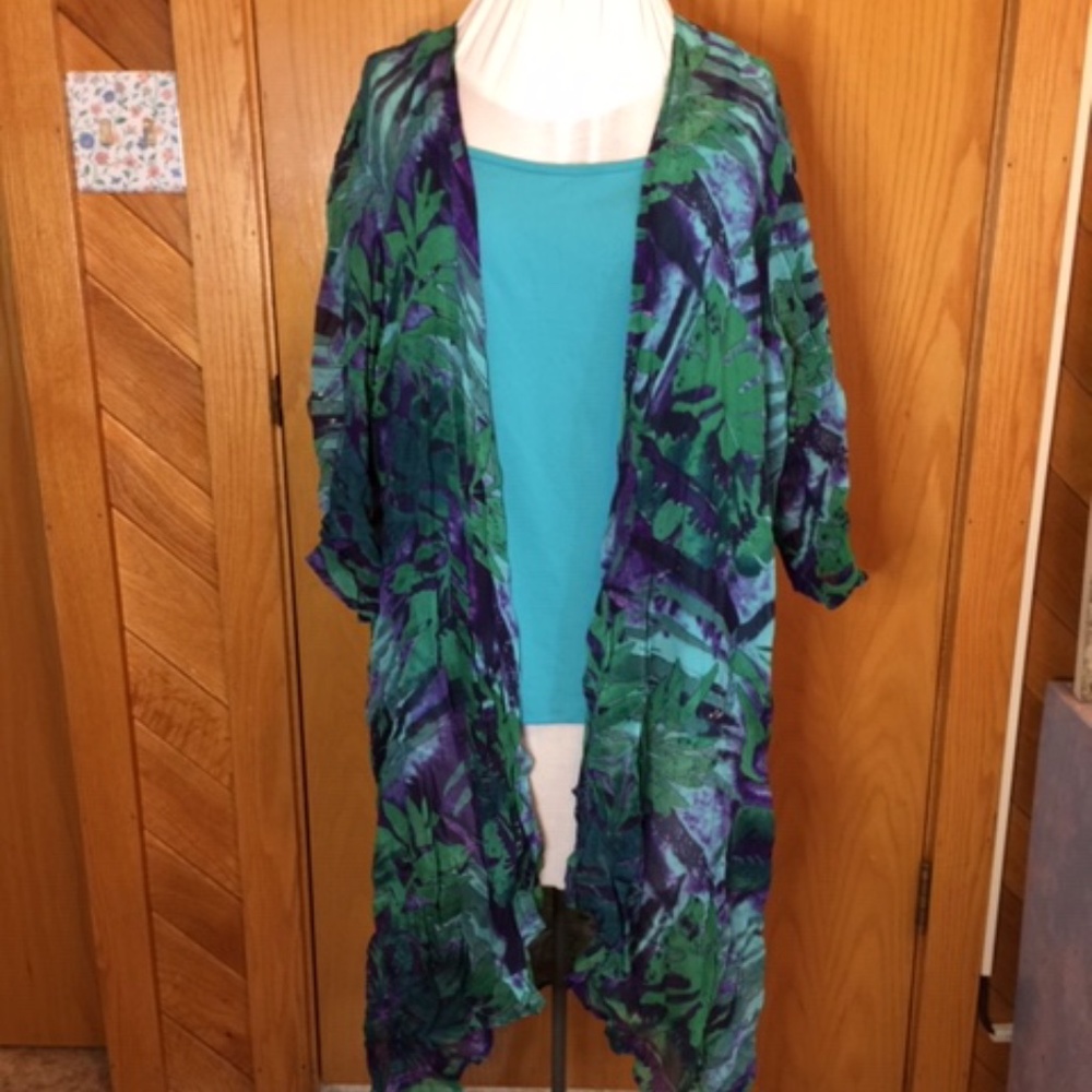CAITE WOMEN sheer top with tank Size 2X